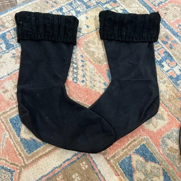 Black cable knit cuff rain boot inserts - Picture 1 of 3